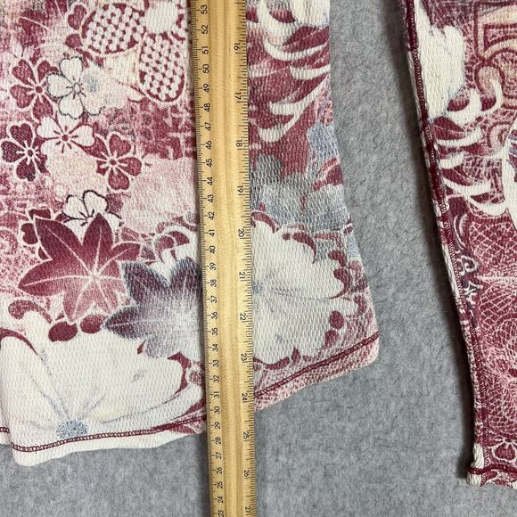 Vintage Y2K Lucky Brand Shirt Womens M Asian Inspired Print Long Sleeve T Shirt - Picture 5 of 10